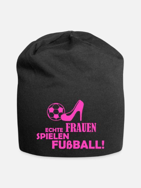 Echte Frauen Spielen Fußball - Jersey-Beanie - Schwarz