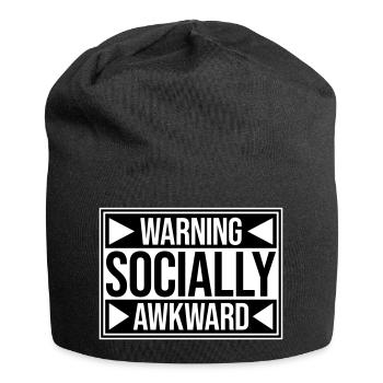 Avertissement : Socialement maladroit Drôle social Maladroit - Bonnet en jersey - noir - Devant