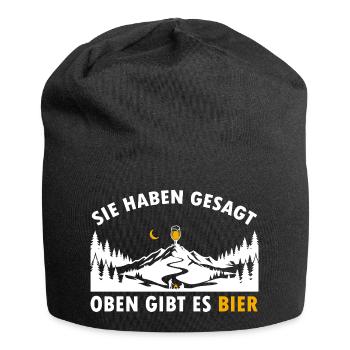 Sie haben gesagt oben gibt es Bier auf dem Berg - Jersey-Beanie - Schwarz - Vorne
