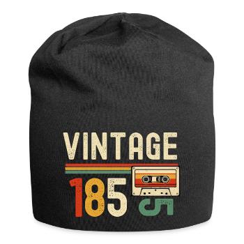 Vintage-185-Kassettenstreifen - Jersey-Beanie - Schwarz - Vorne