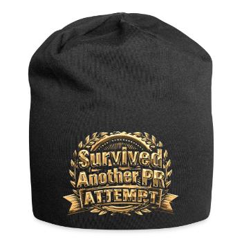 Survived Another PR Attempt Funny PR Gym Gift - Jersey Beanie - black - Front
