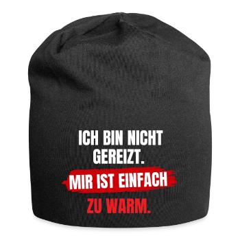 Mir Ist Zu Warm - Jersey-Beanie - Schwarz - Vorne