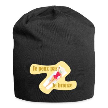 Je peux pas je bronze - Bonnet en jersey - noir - Devant