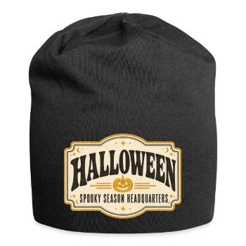 Enseigne vintage de boutique d’Halloween – Saison Rétro Effrayante - Bonnet en jersey - noir - Devant