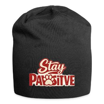 Stay Positive Pfotenprint Retro - Jersey-Beanie - Schwarz - Vorne