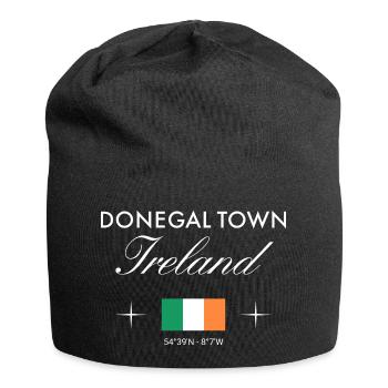 Donegal Town Ireland Coordinates Travel Souvenir - Jersey Beanie - black - Front