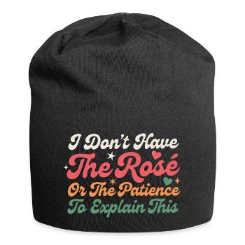 No Rosé Or Patience To Explain This - Jersey Beanie - black - Front