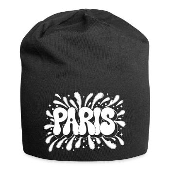 Paris Bubbles Graffiti-Weiß - Jersey-Beanie - Schwarz - Vorne