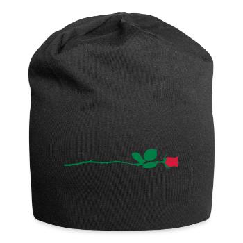 Rote Rose - Jersey-Beanie - Schwarz - Vorne