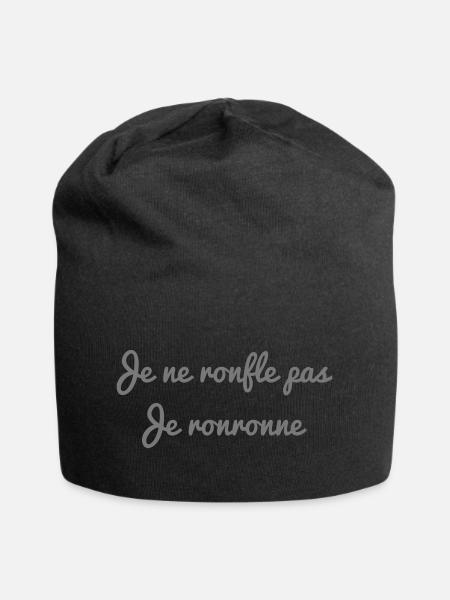 Je ne ronfle pas, Ronron - Jersey-Beanie - Schwarz