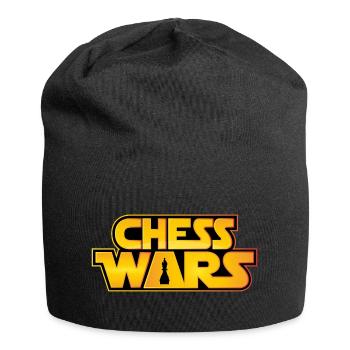 Chess Wars - Läufer Bishop - Schach Spiel Figur - Jersey-Beanie - Schwarz - Vorne