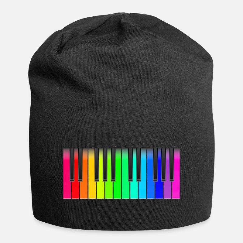Keyboard Rainbow - Jersey Beanie - black