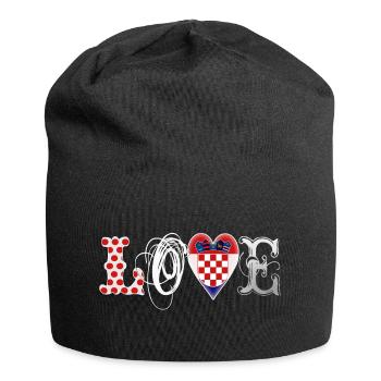 Love Croatia White - Jersey Beanie - black - Front