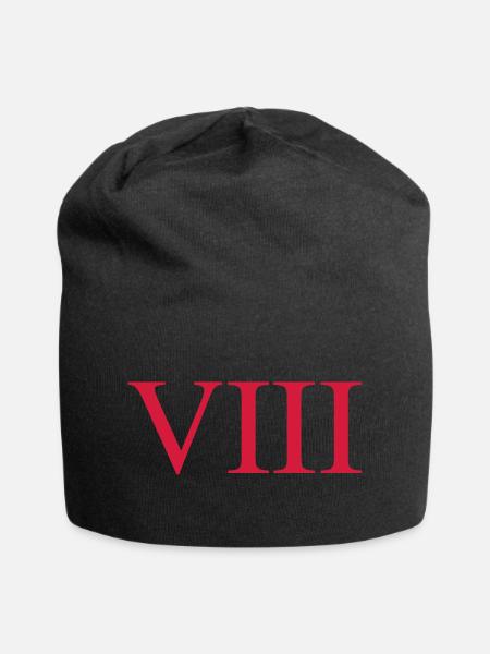8 - Jersey-Beanie - Schwarz