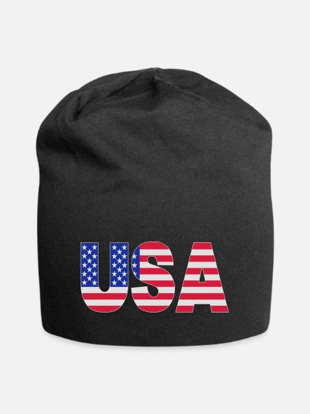 USA - Jersey-Beanie - Schwarz
