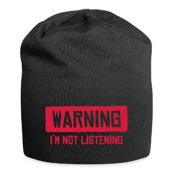 warning I'm not listening - Bonnet en jersey - noir - Devant