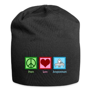 Peace Love Acupuncture - Bonnet en jersey - noir - Devant
