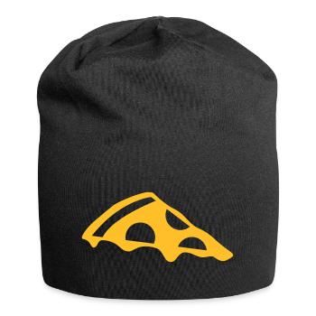 Pizza slice with cheese - Jersey Beanie - black - Front