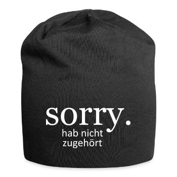 hab nicht zugehört - Jersey-Beanie - Schwarz - Vorne