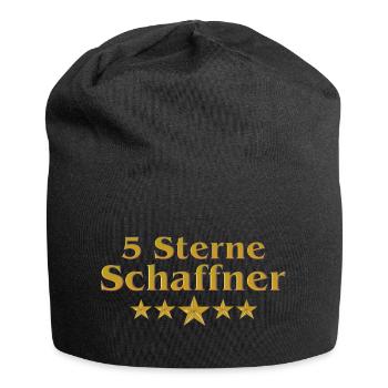 Goldene Serie - 5 Sterne Schaffner - Jersey-Beanie - Schwarz - Vorne