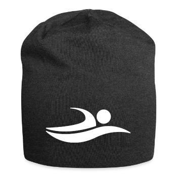 Swim Natation Logo blanc Design - Bonnet en jersey - charbon - Devant