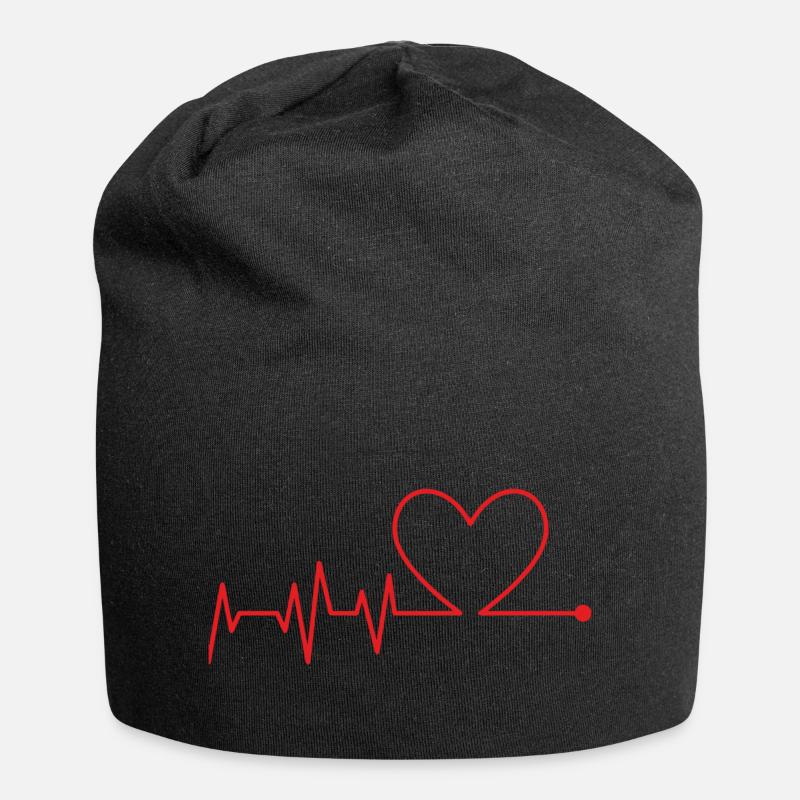 ÉLECTROCARDIOGRAMME - Bonnet en jersey - noir