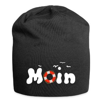 Moin Möwen Rettungsring Nordisch - Jersey-Beanie - Schwarz - Vorne