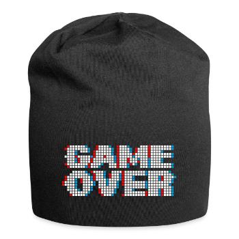 Game Over, chemise de joueur cool - Bonnet en jersey - noir - Devant