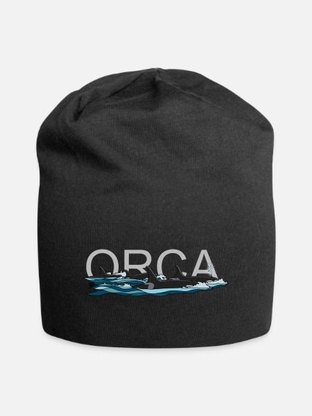 Orca mit Text - Jersey-Beanie - Schwarz