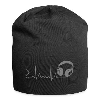 Kopfhörer Herzschlag Puls Beat EKG Musik - Jersey-Beanie - Schwarz - Vorne