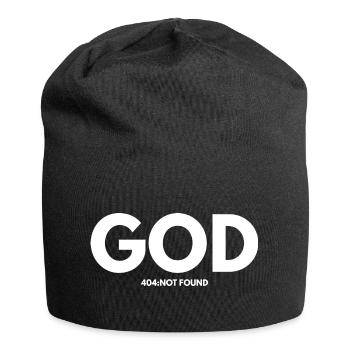 Gott nicht gefunden - Jersey-Beanie - Schwarz - Vorne