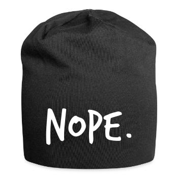 Nope with cool typo. "Nope" motif. - Jersey Beanie - black - Front