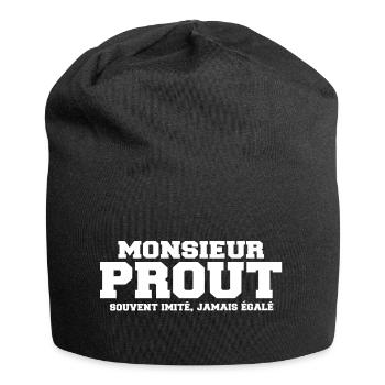 Monsieur prout cadeau drôle péteur pet - Bonnet en jersey - noir - Devant