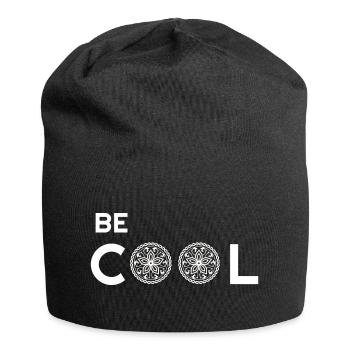Lasst uns cool sein, cool sein, cool eiskalt sein, - Jersey-Beanie - Schwarz - Vorne