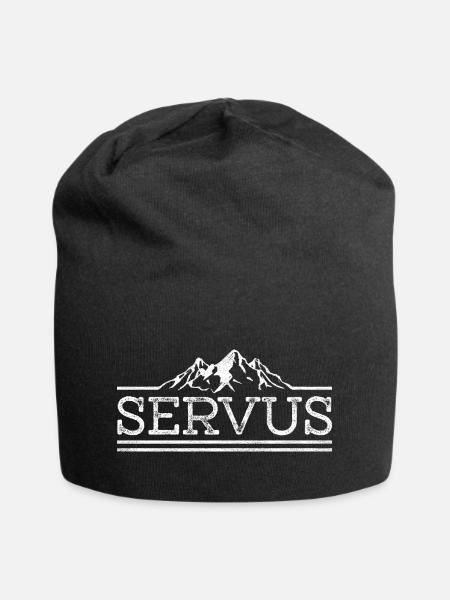 Servus Berge Bayern Österreich - Jersey-Beanie - Schwarz