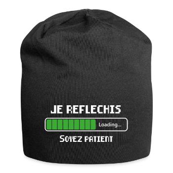 Je Réfléchis Soyez Patient Cadeau - Bonnet en jersey - noir - Devant