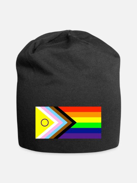 Progress Pride Flag Intersex, Pride Flag 2021 - Jersey-Beanie - Schwarz