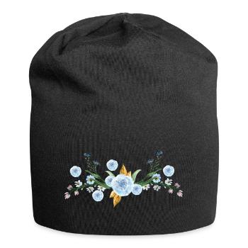 Blume - Jersey-Beanie - Schwarz - Vorne