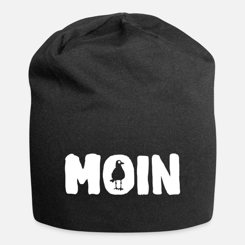 Moin | die Möwe - Jersey-Beanie - Schwarz