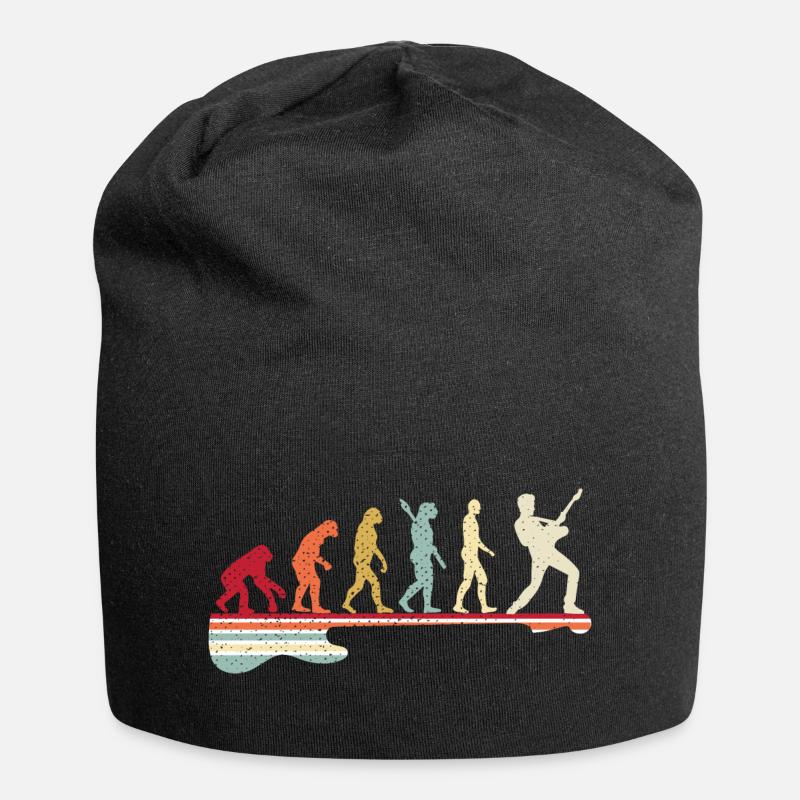 Evolution au guitariste, j’aime les notes et la musique - Bonnet en jersey - noir