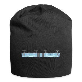 Schwebebahn lang - Jersey-Beanie - Schwarz - Vorne