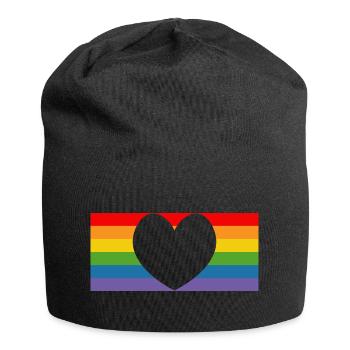 drapeau arc-en-ciel de la fierté - Bonnet en jersey - noir - Devant