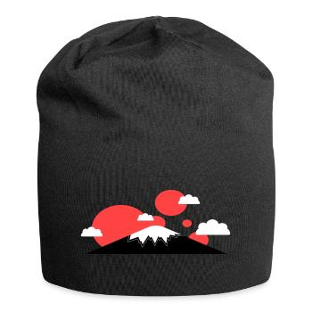Montagnes du Japon - Bonnet en jersey - noir - Devant