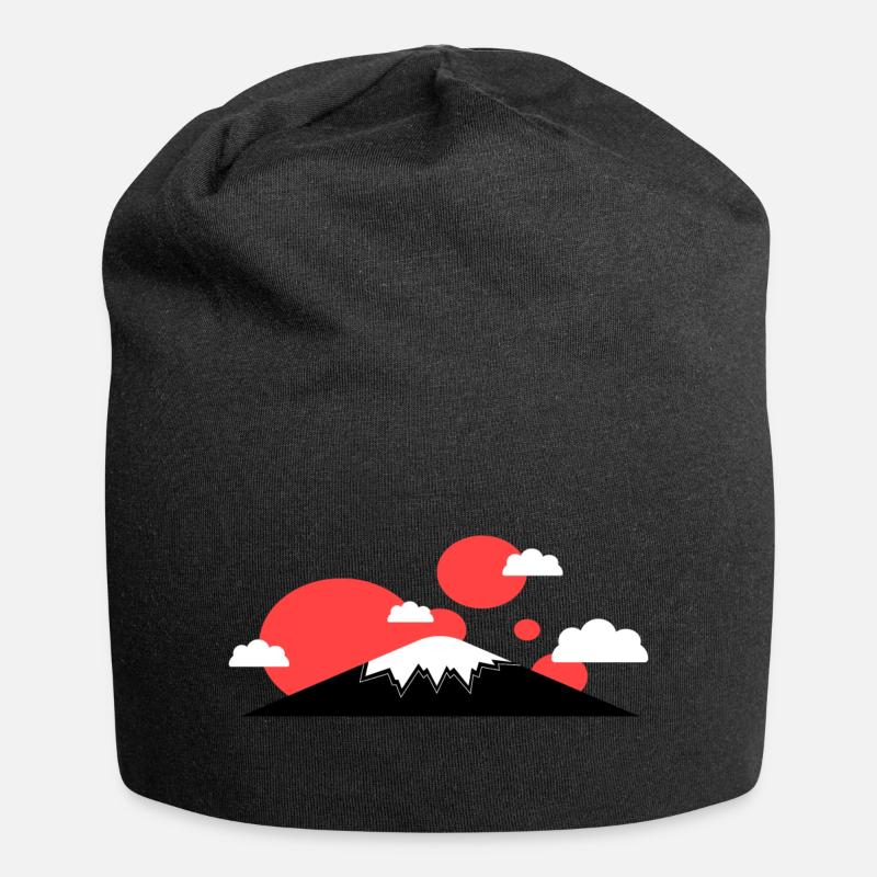 Japan Mountains - Jersey Beanie - black