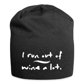 funny i run out of wine, a lot - Jersey Beanie - black - Front