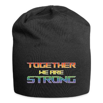 together we are Strong pride black shirt - Jersey Beanie - black - Front