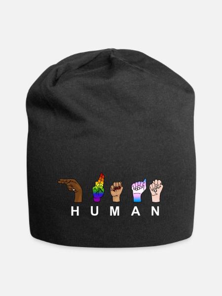 HUMAN RACE, Respect, Pride - Handzeichen - Jersey Beanie - black