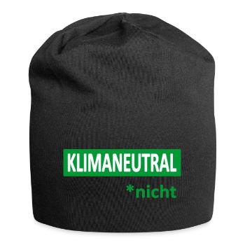Klimaneutral*nicht-Satire-Humor-Ironie-Klima - Jersey-Beanie - Schwarz - Vorne