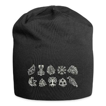 Viking symbol Nordic signs Celts Vegvisir - Jersey Beanie - black - Front