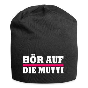 Hör auf die mutti - Jersey-Beanie - Schwarz - Vorne